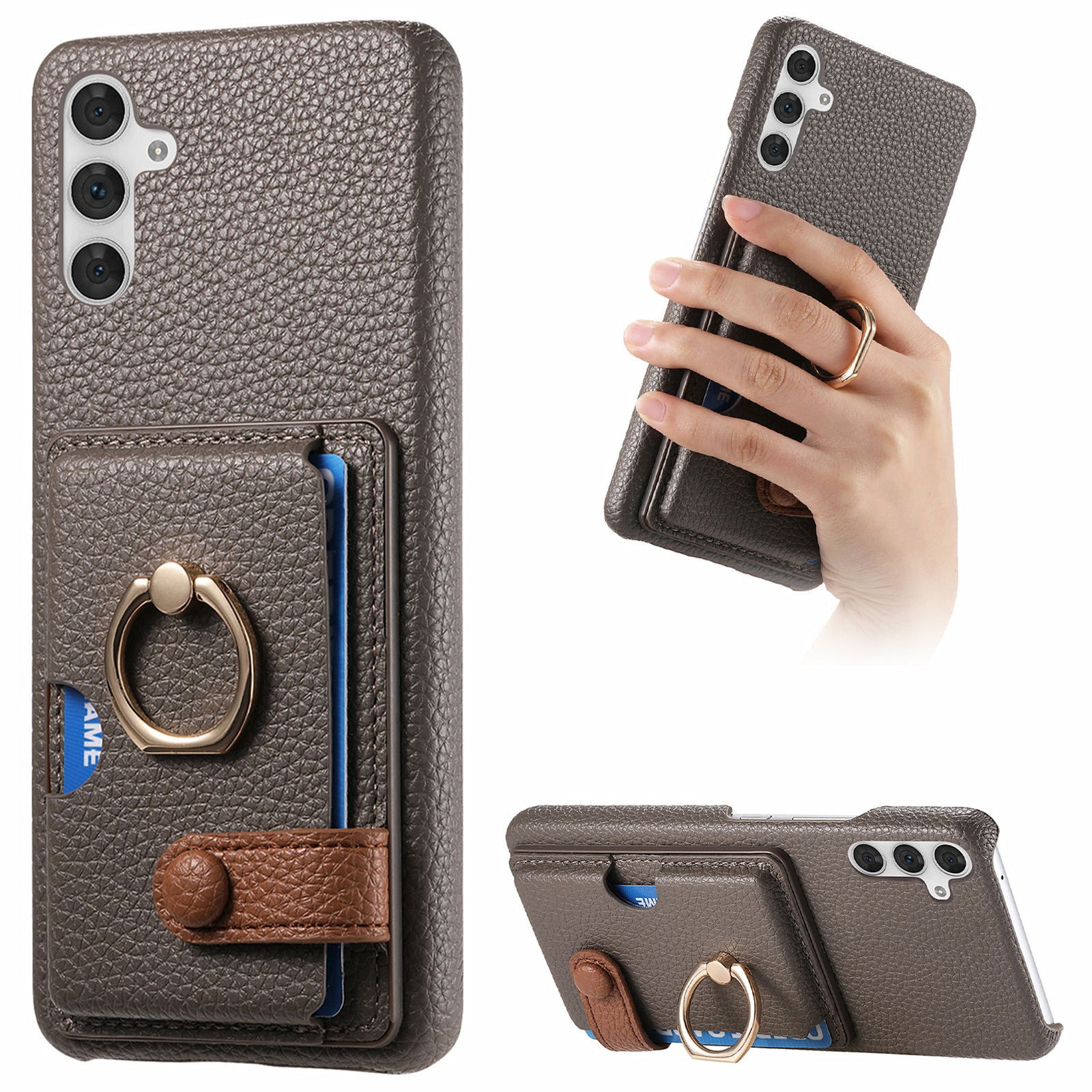Y2 For Samsung Galaxy A54 5G Case Ring Kickstand Leather+PC+TPU Phone Cover with Card Holder Y2 For Samsung Galaxy A54 5G Case Ring Kickstand Leather+PC+TPU Phone Cover with Card Holder